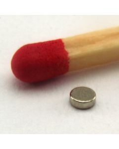 NdFeB N45 Scheibenmagnet Ø2 x 0,7 mm vernickelt