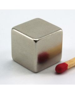 NdFeB N45 Würfelmagnet 12,5 mm Kantenlänge, vernickelt