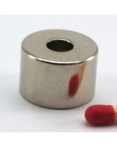 NdFeB N45 Ringmagnet Ø12 (4,1) x 8 mm, vernickelt