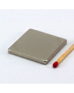 NdFeB N45 Quadermagnet 30 x 30 x 3 mm, vernickelt