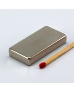 NdFeB N45 Quadermagnet 36 x 18 x 6 mm, vernickelt
