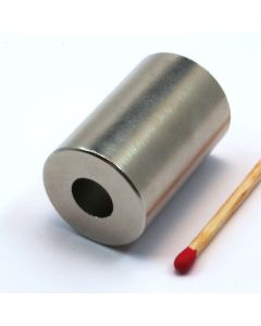 NdFeB N45 Rohrmagnet Ø20 (8) x 30 mm, vernickelt, diametral