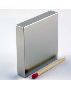 NdFeB N45 Quadermagnet 50 x 50 x 10 mm, vernickelt