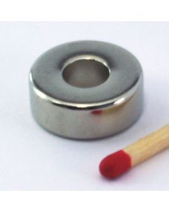 NdFeB N45 Ringmagnet Ø16 (6,5) x 6 mm, vernickelt