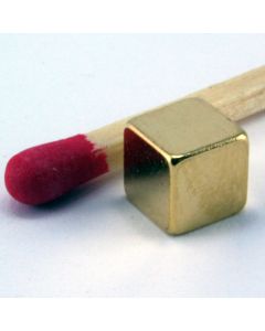 NdFeB N45 Würfelmagnet 6 mm Kantenlänge, vergoldet