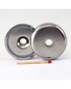 NdFeB Topfmagnet mit 90°-Senkung, Ø48 x 11,5 mm, rostfrei