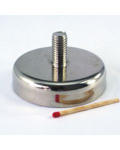NdFeB Topfmagnet Ø60 x 15 mm mit M10-Außengewinde, rostfrei