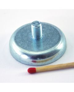 NdFeB Topfmagnet Ø32 x 7 mm mit M6-Außengewinde, verzinkt