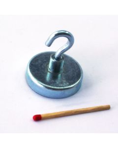 Ferrit Topfmagnet Ø32 mm mit Haken, verzinkt