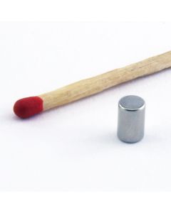 NdFeB N45 Stabmagnet Ø4 x 6 mm, vernickelt