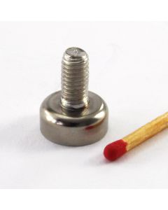 NdFeB Topfmagnet Ø12 x 5 mm mit M5 x 10 mm-Außengewinde, rostfrei