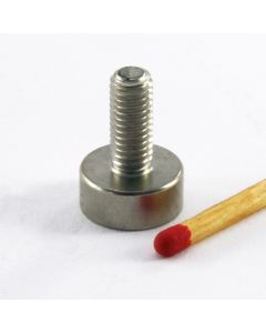NdFeB Topfmagnet Ø12 x 5 mm mit M5 x 12 mm-Außengewinde, rostfrei