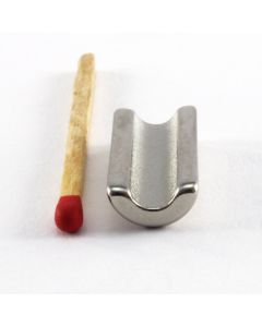 NdFeB Segmentmagnet Ø9,0 (4,6) x 20mm x 180°, vernickelt, diametral, S-Pol